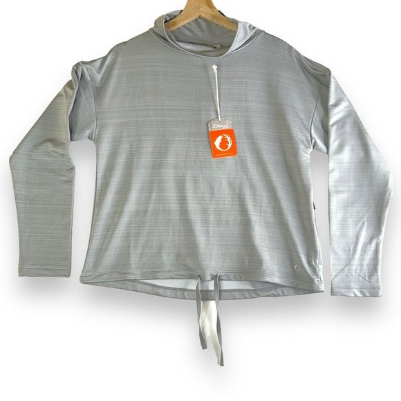 The American Outdoorsman Womens Sweatshirt Medium Activewear Mock Neck Grey NEW - Picture 1 of 13